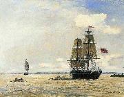 Johan Barthold Jongkind Norwegian Ship France oil painting artist